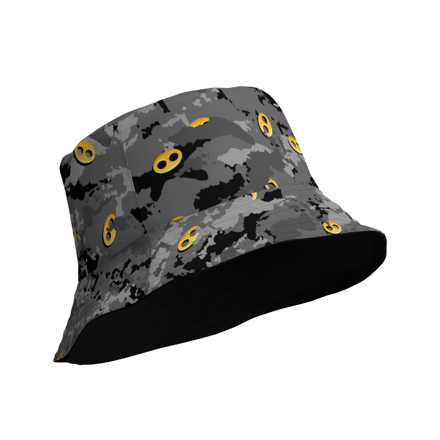 Grey Camo VI I From Reversible bucket hat